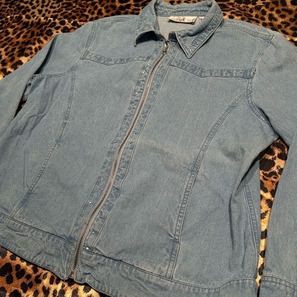 Vintage C.D. Sport Denim Jacket with Rhinestones - Picture 2 of 5